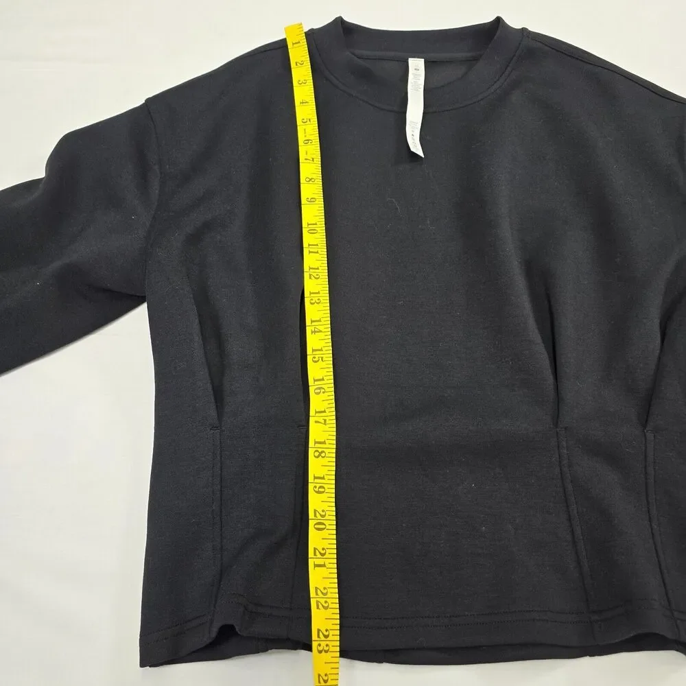 NWT Lululemon Atheltica Women's Gathered Waist Crew Pullover Black Size 10